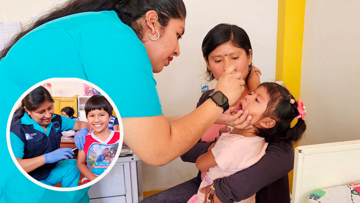 En la región de Piura se desarrolla en simultáneo la vacunación contra la polio y el sarampión, ambas con dosis adicionales a las vacunas asignadas en el esquema regular de vacunación establecido por el Ministerio de Salud