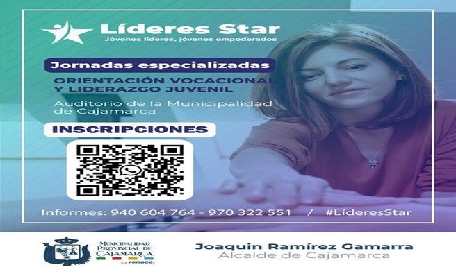 β
Este programa contarΓ‘ con charlas, talleres, conversatorios y encuentros de diversos jΓ³venes de nuestra provincia.
πInscripciones: π https://chat.whatsapp.com/CXtAQj7M2LW3nG4QodNirA
πEn la oficina de la Sub Gerencia de EducaciΓ³n, RecreaciΓ³n y Deportes (A espaldas del estadio municipal).
πΒ‘SΓ© un gran lΓder! Es el momento de que seas la mejor versiΓ³n de ti.
πΒ‘JΓ³venes lΓderes, jΓ³venes empoderados!
πΒ‘Con Joaquin RamΓrez, Cajamarca Renace!