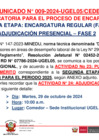 Vista preliminar de documento COMUNICADO 009-2024-UGEL05-CEDE2025_SEGUNDA ETAPA_ADJUDICACIÓN PRESENCIAL_FASE 2
