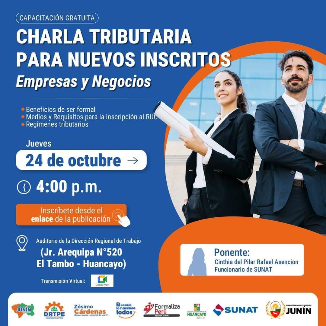 Informacion con dos personas formales al costado