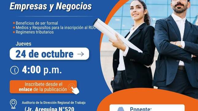 Informacion con dos personas formales al costado