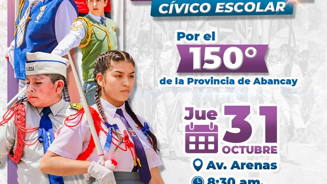 💯Desfile Cívico Escolar Por El 150° Aniversario De Abancay.