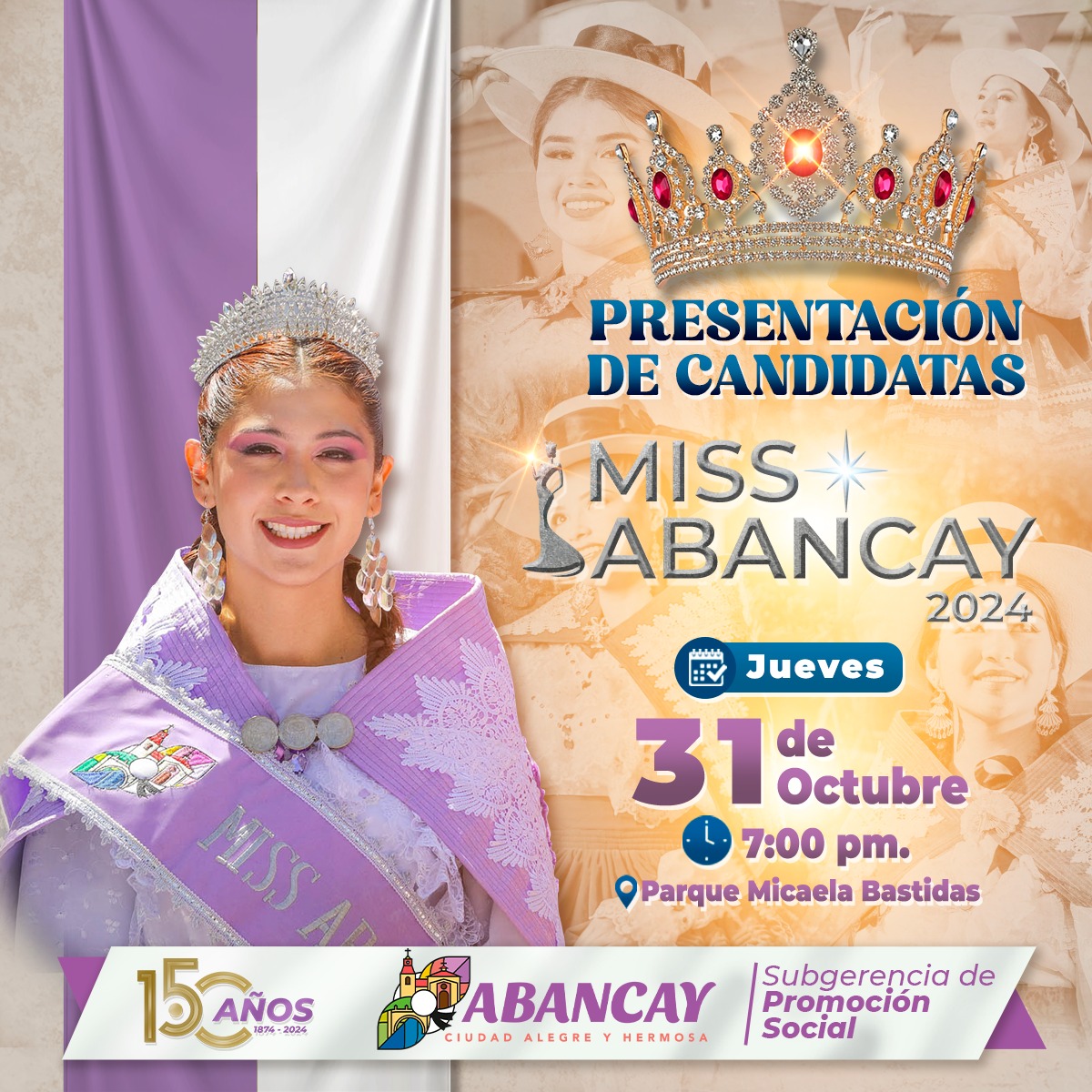 💯Vive Una Noche Inolvidable: Presentación De Candidatas – Miss Abancay 2024
