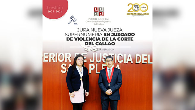 Jura nueva jueza supernumeraria en Juzgado de Violencia contra la mujer de la Corte Superior de Justicia del Callao