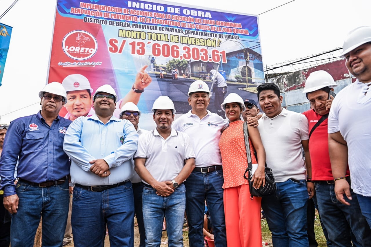 Gobernador Dr. René Chávez da inicio a la obra de reasfaltado de la Avenida Participación en Belén con una inversión de S/14,673,789.