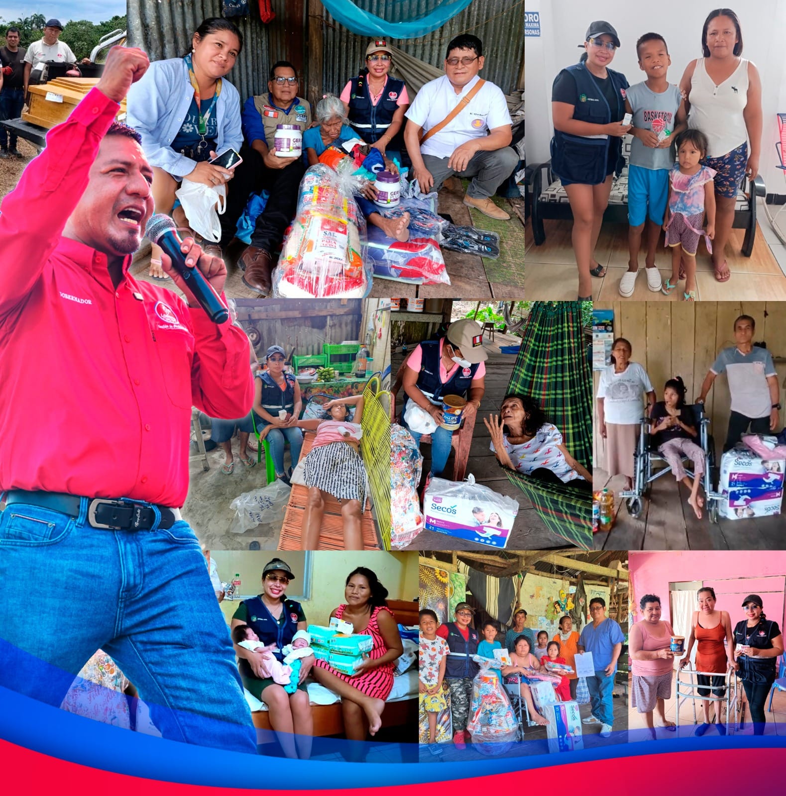 Apoyos sociales a los más necesitados como compromiso del gobernador René Chávez continúa en toda la región Loreto.