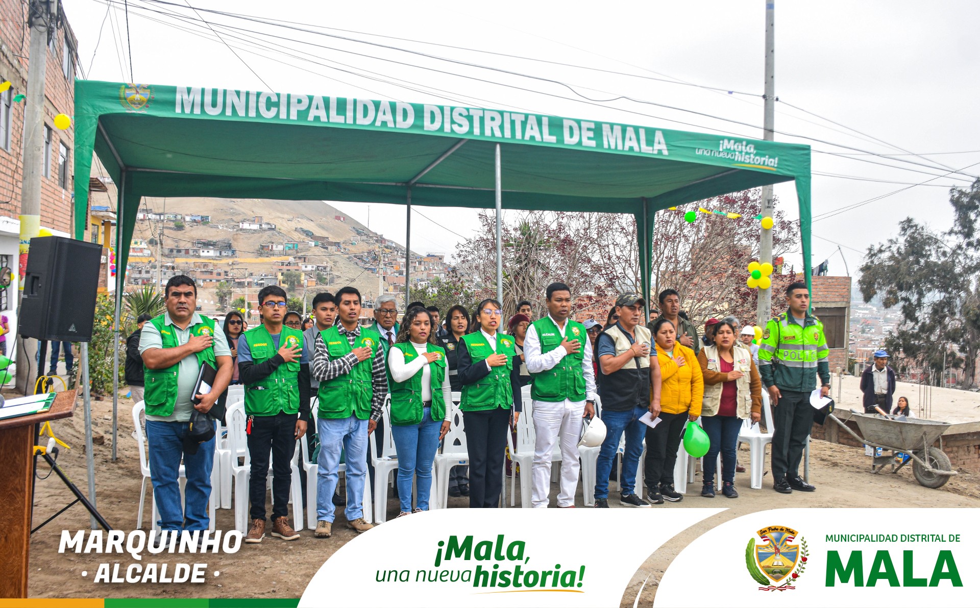 Colocación de Primero Piedra de la Obra "Creación del Servicio de Espacios Públicos Urbanos en la Calle Porvenir Norte"