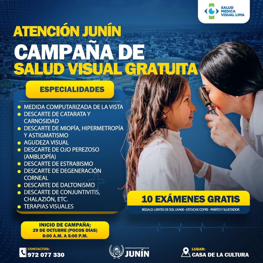 Niña con una oftalmóloga al frente de ella con informacion al lado izquierdo. 