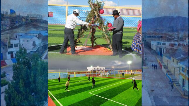 Alcalde de la Municipalidad Distrital de Zepita inauguro cancha de grass sintético en el barrio Porteño