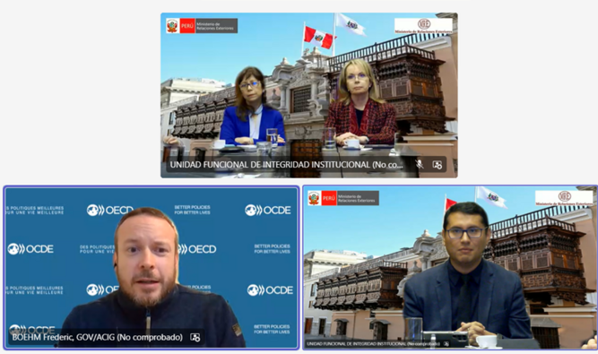 Cancillería organizó la conferencia virtual ‘‘La integridad pública a la luz de la Convención Anticohecho de la OCDE’’