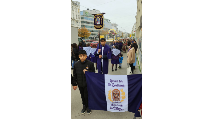 Embajada del Perú en Austria participó en la procesión y misa en homenaje al Señor de los Milagros en Viena