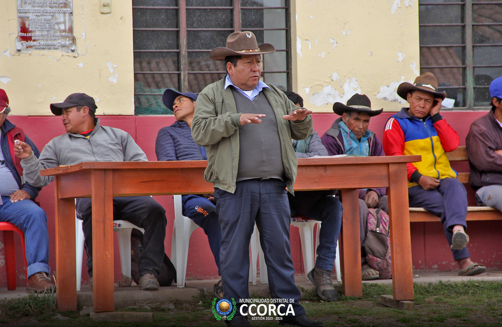 participación en la asamblea de Cusibamba