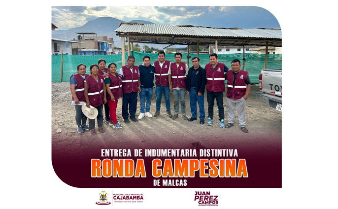 Entrega de indumentaria distintiva ronda campesina de Malcas