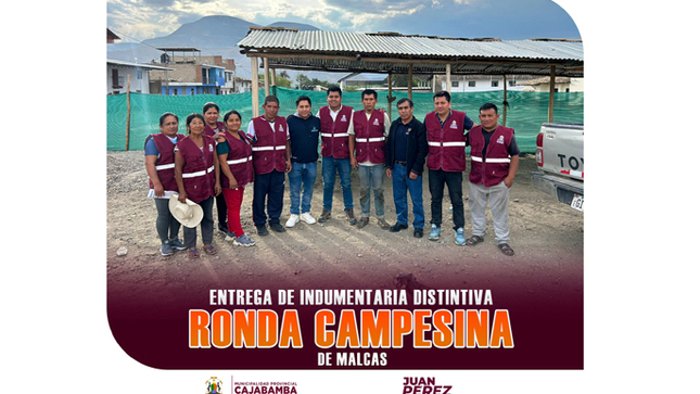 Entrega de indumentaria distintiva ronda campesina de Malcas 