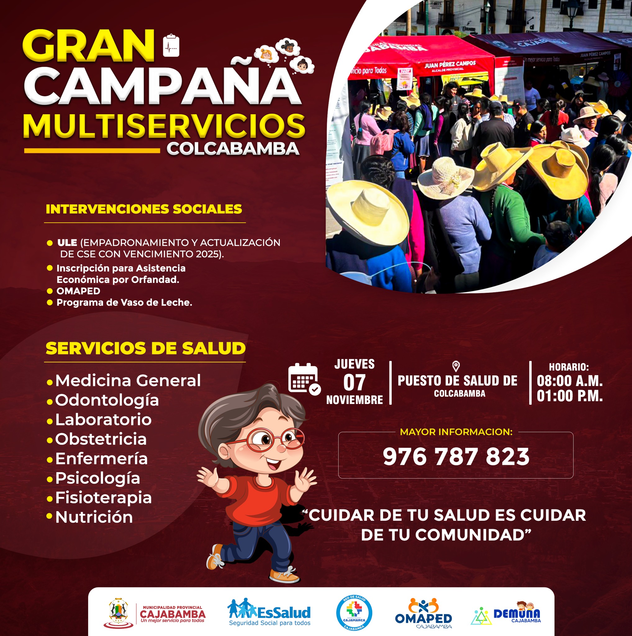 Gran campaña multiservicios en Colcabamba