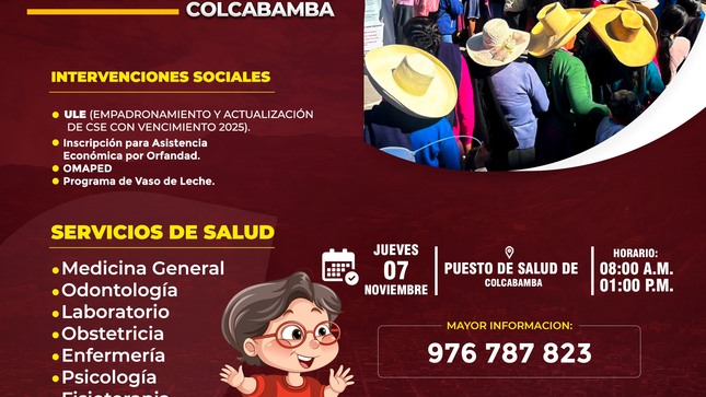 Gran campaña multiservicios en Colcabamba