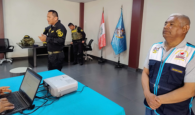 Personal de Serenazgo recibe charla instructiva y de capacitación con Policía Nacional del Perú