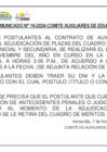 Vista preliminar de documento COMUNICADO N° 16-2024 - ADJUDICACIÓN AUXILIARES DE EDUCACIÓN