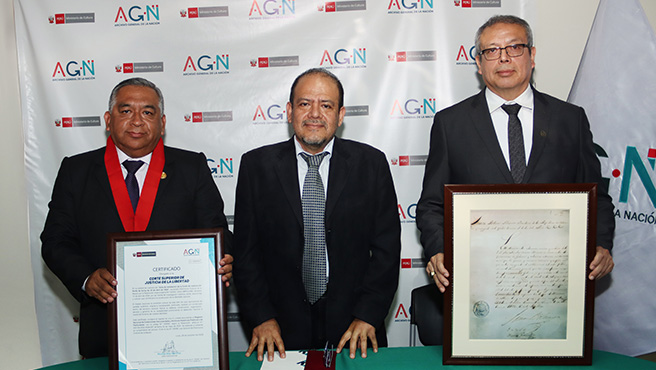 Archivo General de la Nación certificó documento bicentenario del Poder Judicial