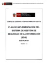 Vista preliminar de documento Plan de Implementación del Sistema de Gestión de Seguridad de la Información (SGSI)