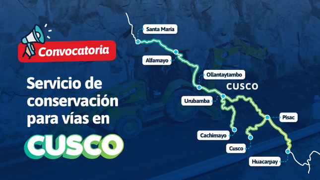 Convocatoria en curso para conservación de corredor vial en Cusco