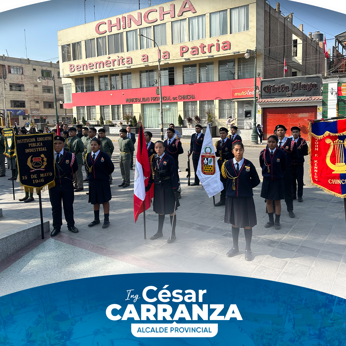 Este pasado domingo se realizo una actividad cívica, se rindió honores a nuestros símbolos patrios con el tradicional #IzamientodeBandera. Esta ceremonia reunió a autoridades locales e instituciones educativas de nuestra ciudad.