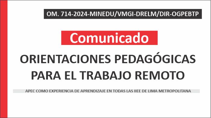 Orientaciones pedagógicas para el Trabajo remoto