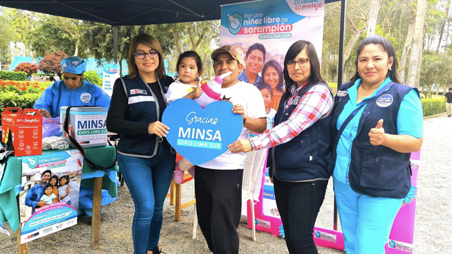 DIRIS Lima Sur y SERPAR unen fuerzas para proteger a cientos de niños contra el sarampión