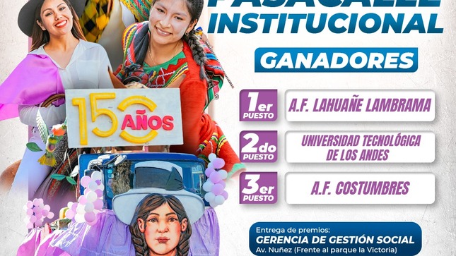 💯 ¡Felicitamos A Los Ganadores Del Gran Pasacalle Institucional Por Los 150 Años De Abancay!