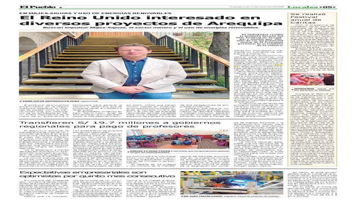 El Reino Unido interesado en diversos proyectos de Arequipa