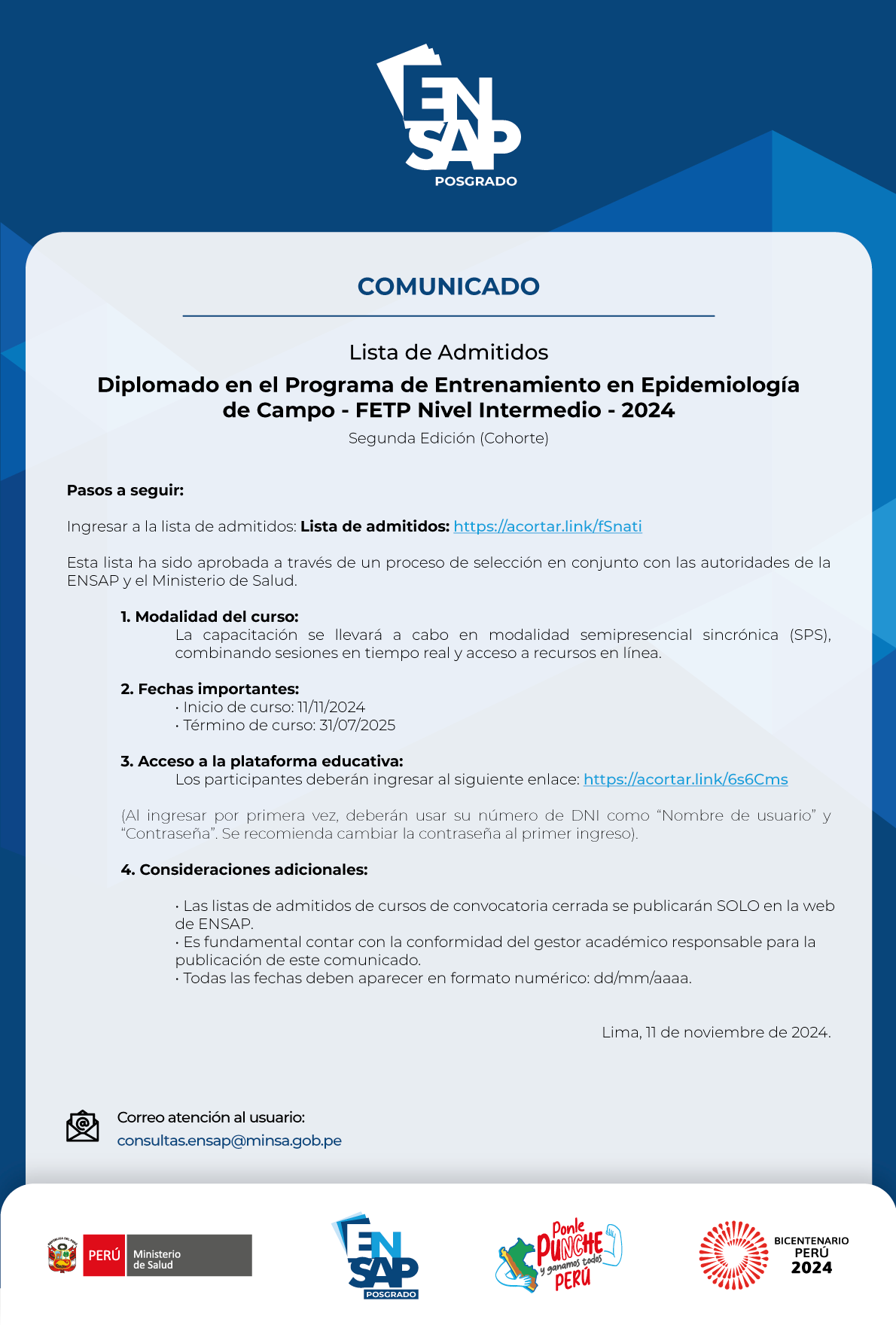 COMUNICADO