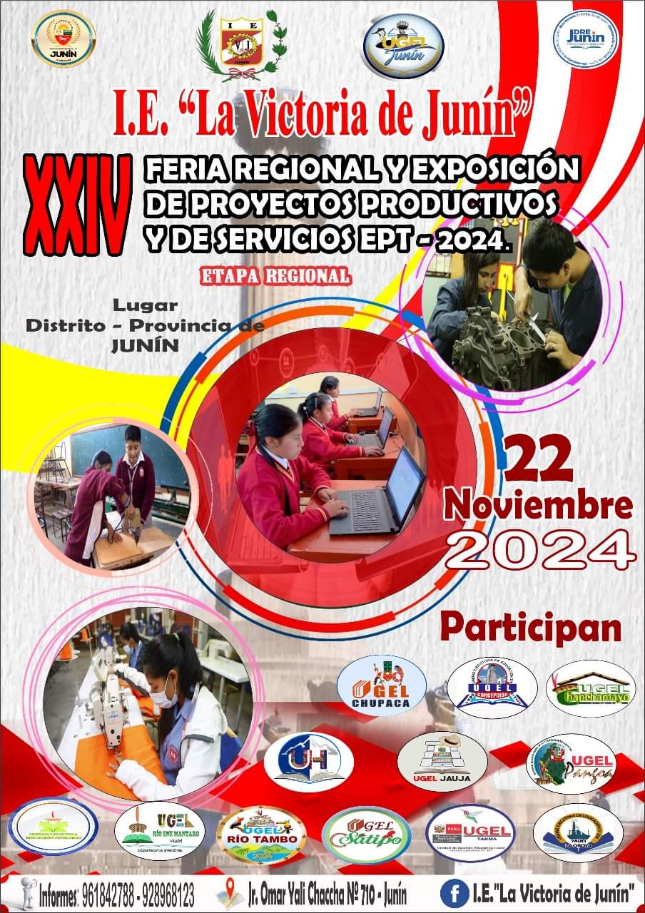 Información de un evento con cuatro niños estudiando en fotos circulares.