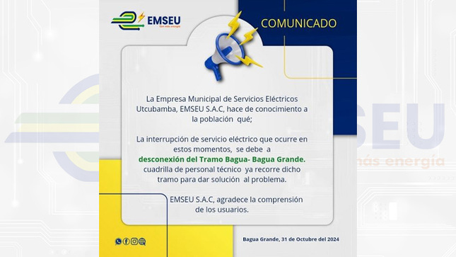 Comunicado | Interrupción del Servicio 31 de octubre