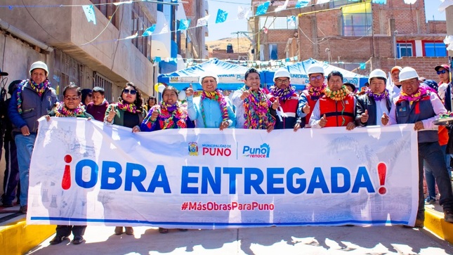 Alcalde de Puno Javier Ponce inaugura 7 obras con una inversión de más de 8 millones de soles por los 356° aniversario