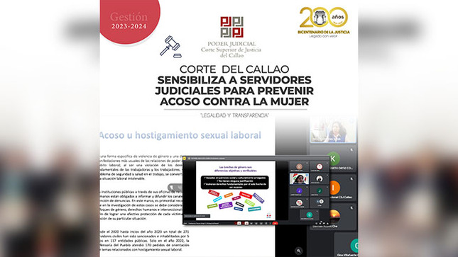 Corte Superior de Justicia del Callao sensibiliza a servidores judiciales para prevenir acoso contra la mujer