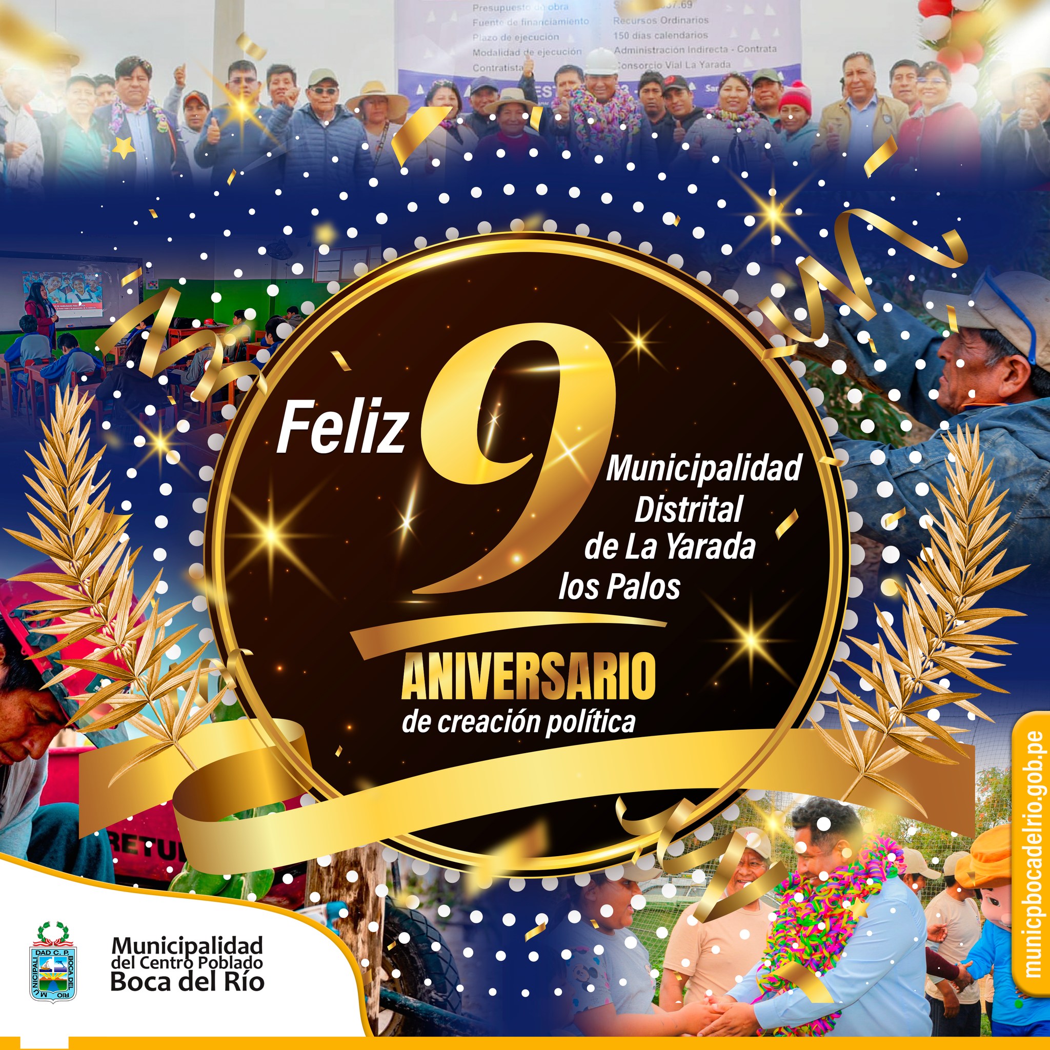 imagen de felicitaciones por aniversario de creacion politica a La Yarada Los Palos