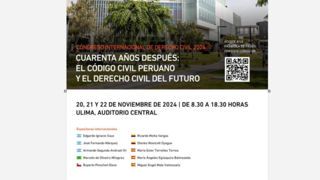 Congreso Internacional de Derecho Civil 2024 se realizará del 20 al 22 de noviembre