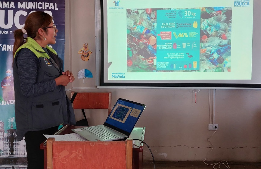 Municipalidad de Puno impulsa concientización sobre segregación de residuos sólidos en instituciones educativas
