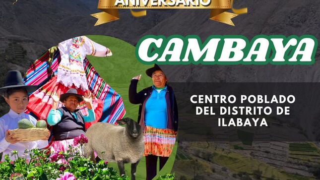 imagen de saludo por aniversario al centro poblado Cambaya