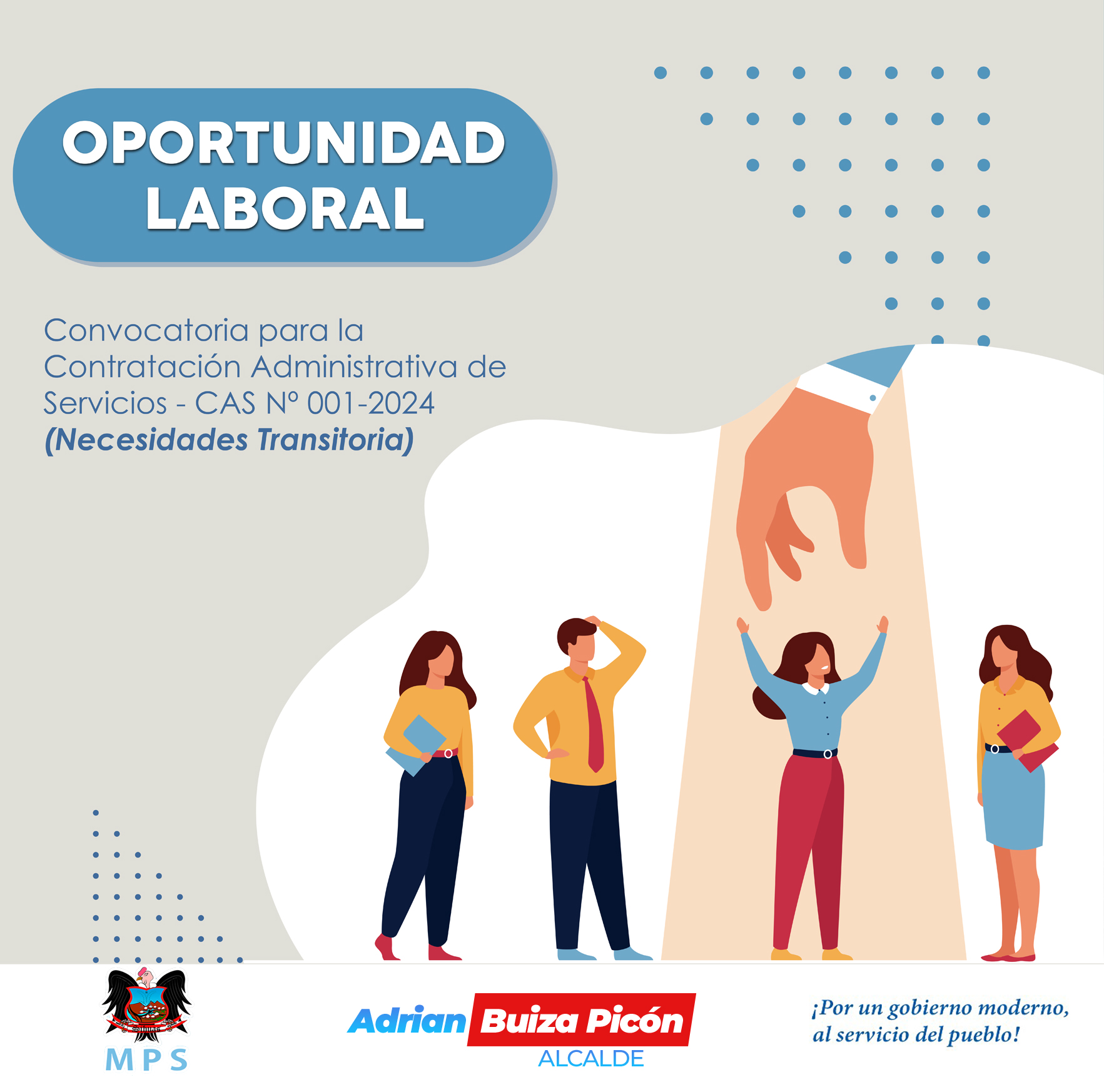 👉 Convocatoria para la Contratación Administrativa de Servicios - CAS Nº 001-2024 (necesidades transitoria).
📌 Recepción de documentos: Único día, 16 de octubre del 2024.
🎯 Mayor información 👇
https://www.gob.pe/institucion/munisihuas/informes-publicaciones/6050387-convocatoria-para-la-contratacion-administrativa-de-servicios-convocatoria-cas-n-001-2024-necesidades-transitoria?fbclid=IwZXh0bgNhZW0CMTAAAR3_fRA6O7AHX8piv5tQ7kbr_5u6SfTi-Q_PNWriD--T56CbDWCYL2zpoL0_aem_PGWlhZBouikaXX_sCJw8YQ