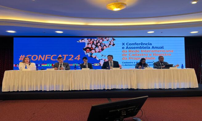 Director ejecutivo de Cofopri, Johnny Marchán Peña, participó en la X Conferencia y Asamblea Anual de la Red Interamericana de Catastro y Registro de la Propiedad 2024, en Brasil.