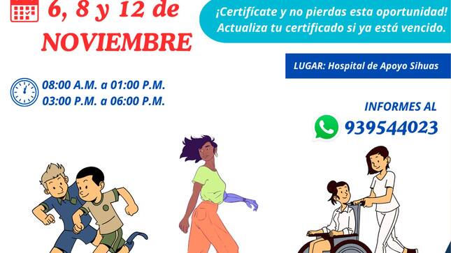 💠𝗖𝗘𝗥𝗧𝗜𝗙𝗜𝗖𝗔𝗖𝗜𝗢́𝗡 𝗣𝗔𝗥𝗔 𝗣𝗘𝗥𝗦𝗢𝗡𝗔𝗦 𝗖𝗢𝗡 𝗗𝗜𝗦𝗖𝗔𝗣𝗔𝗖𝗜𝗗𝗔𝗗📣
La Oficina Municipal de Atención a Personas con Discapacidad (Omaped) en coordinación con el Hospital de Apoyo Sihuas (HAS), comunica a la población que, este 𝟲, 𝟴 𝘆 𝟭𝟮 𝗱𝗲 𝗻𝗼𝘃𝗶𝗲𝗺𝗯𝗿𝗲 𝗱𝗲𝗹 𝟮𝟬𝟮𝟰, se realizará la certificación para personas con discapacidad, en las instalaciones del nosocomio provincial.
¡Si aún no te certificaste o necesitas actualizar, no te pierdas de esta gran oportunidad!
☎️Para mayor información puedes comunicarte al 𝟵𝟯𝟵𝟱𝟰𝟰𝟬𝟮𝟯.
