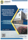 Vista preliminar de documento Directiva para el pago de Servicios prestados en los procesos de Admisión por parte del Personal Docente
