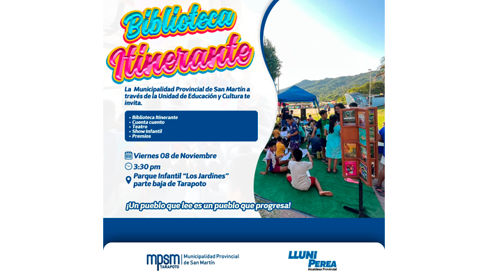 Biblioteca Itinerante en el parque infantil "Los Jardines".