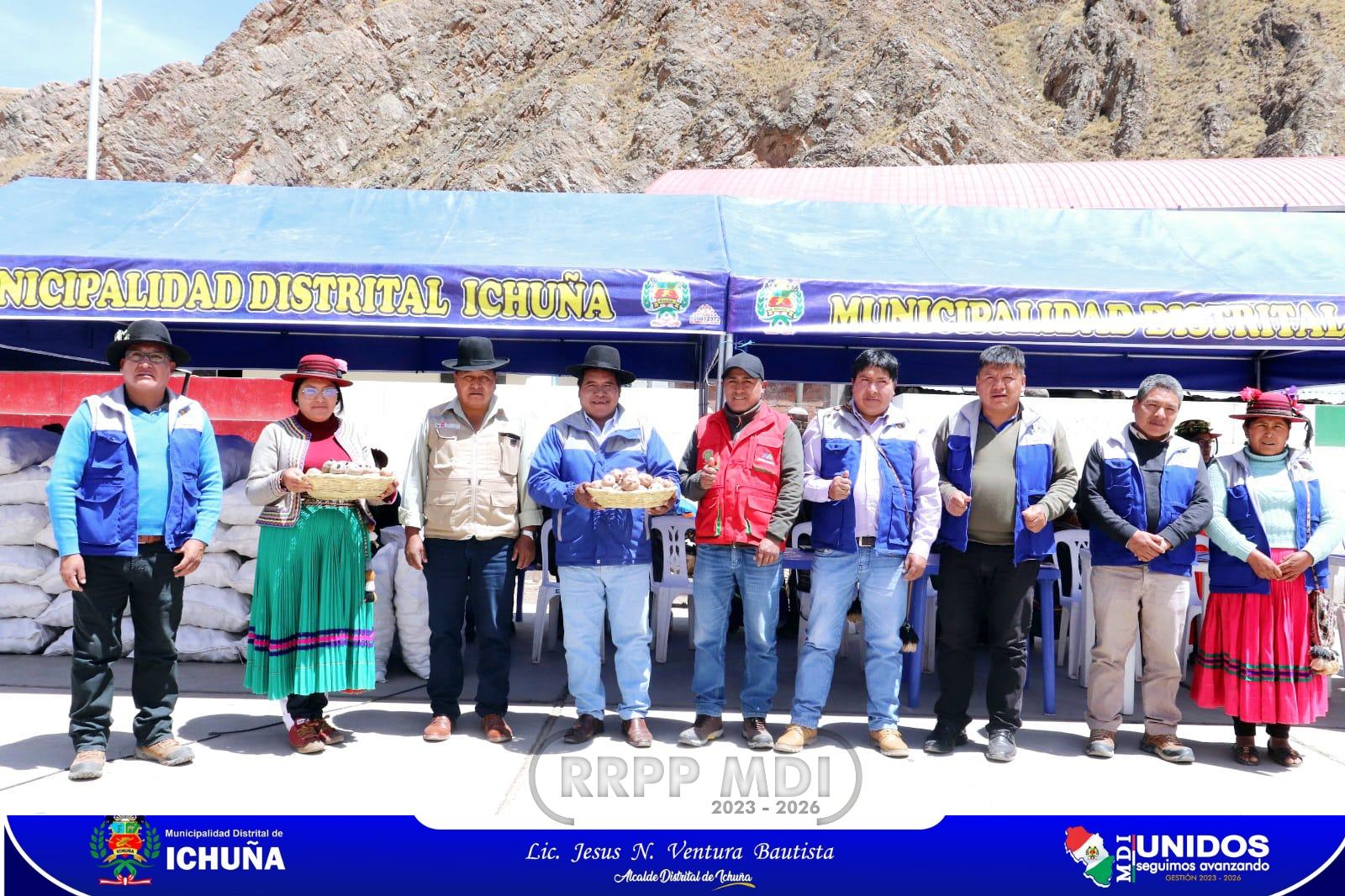 Municipalidad Distrital de Ichuña entrego semilla de papas a Agricultores del Distrito