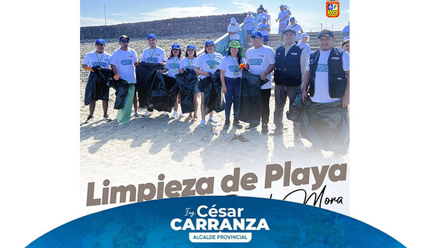 El día de hoy la Municipalidad de Chincha, en coordinación con la municipalidad del distrito de tambo de mora, realizó una jornada de limpieza en la playa cruz verde, con la finalidad de tener playas limpias al ser un balneario muy concurrido por los bañistas este verano.
El equipo del programa educca de la comuna provincial, junto a los jóvenes voluntarios y participantes quienes desempeñaron un papel fundamental en esta tarea, denominado salva playa, demostrando que la unión de la comunidad puede marcar la diferencia. 
Sigamos trabajando juntos para preservar la belleza de Chincha, juntos a sus playas con el compromiso mutuo al cuidado del medio ambiente.