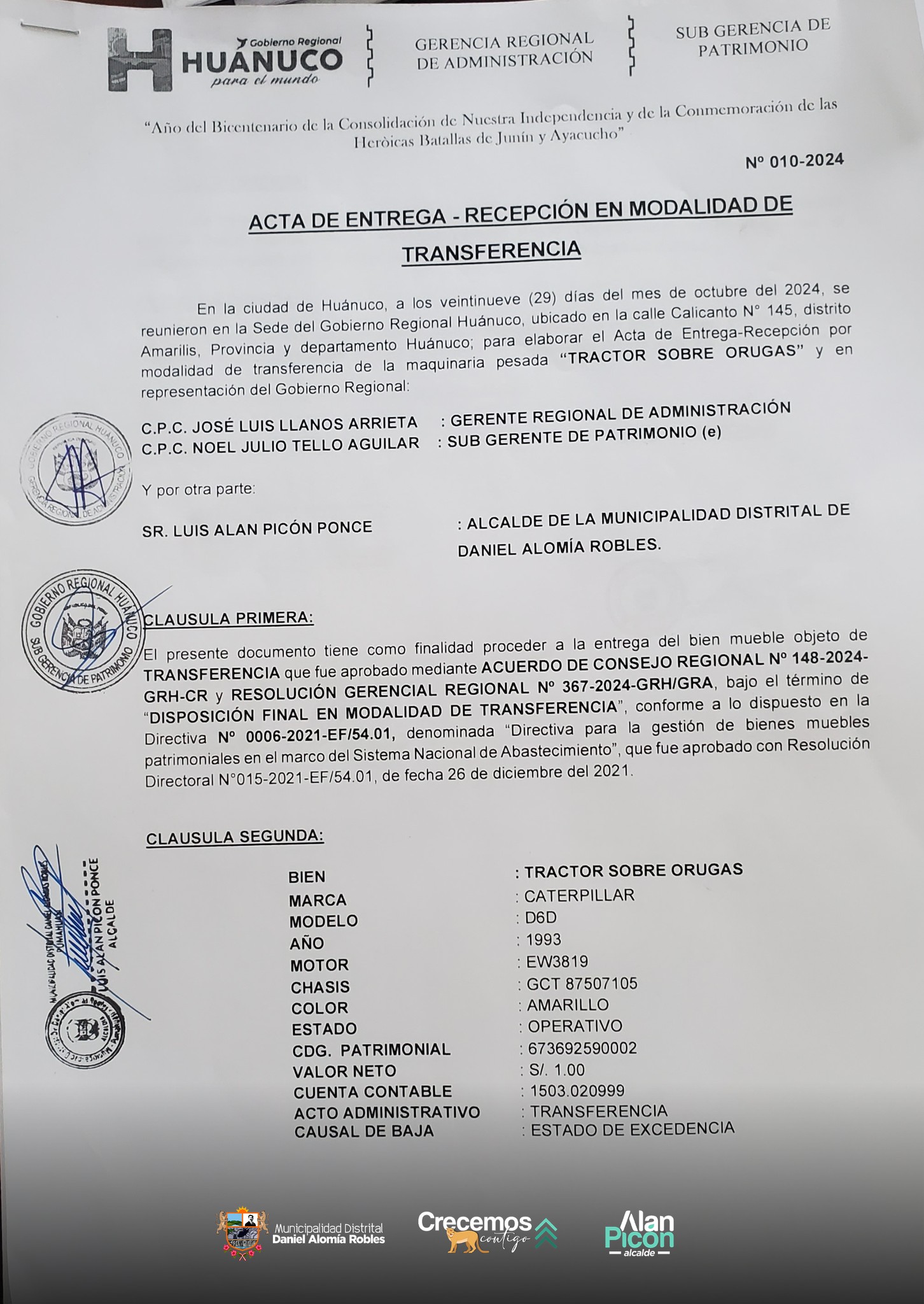 maquinaria en pumahuasi