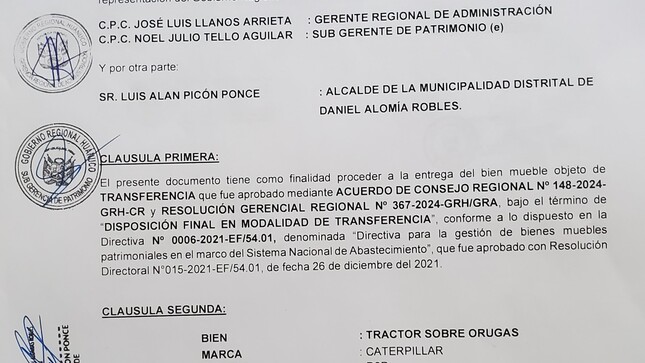 maquinaria en pumahuasi
