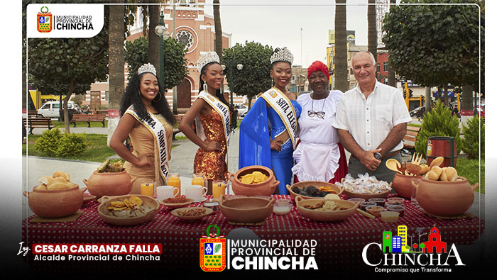 América TV visitó la ciudad de Chincha para entrevistar al alcalde César Carranza Falla y resaltar la importancia del Verano Negro, una festividad emblemática de la región. Durante la visita, la municipalidad provincial de Chincha recibió al equipo de televisión con alegres danzas típicas que reflejan la rica cultura local. Además, se les brindaron deliciosos desayunos tradicionales recién preparados, como tamales, panes y bebidas típicas, para mostrar la exquisitez de la gastronomía Chinchana