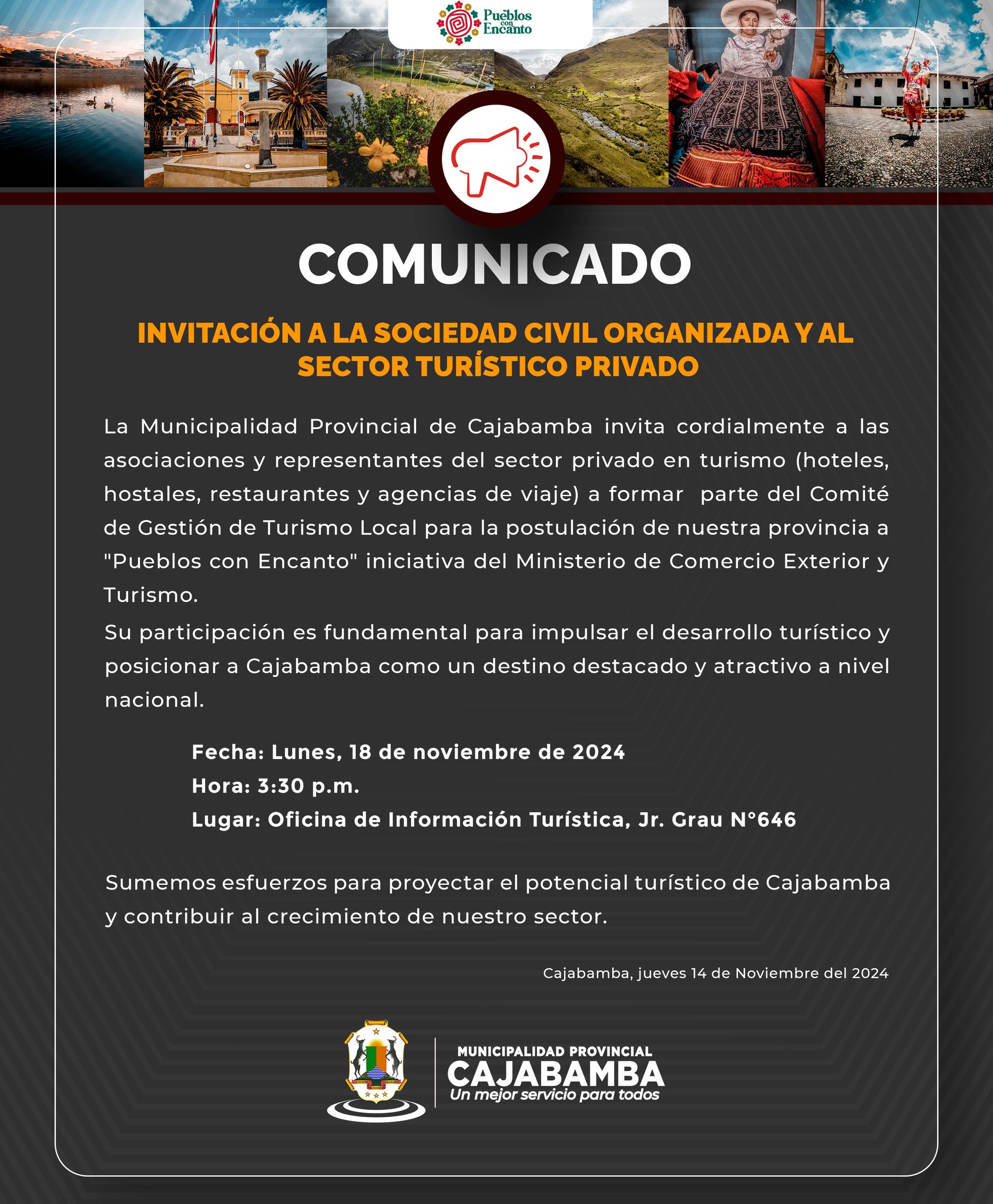 INVITACIÓN A LA SOCIEDAD CIVIL ORGANIZADA Y AL SECTOR TURÍSTICO PRIVADO